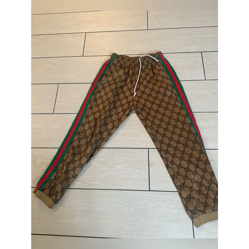 Preloved Gucci Brown Monogram Track Pants size xl